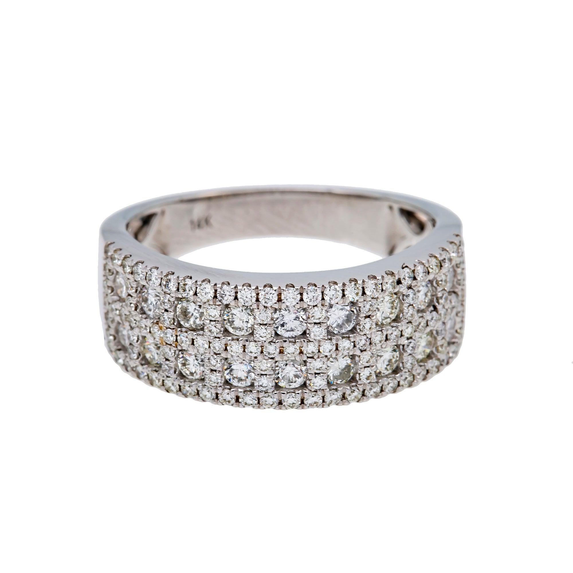 14K WHITE GOLD MEN'S RING WITH 1.76 CT  DIAMONDS