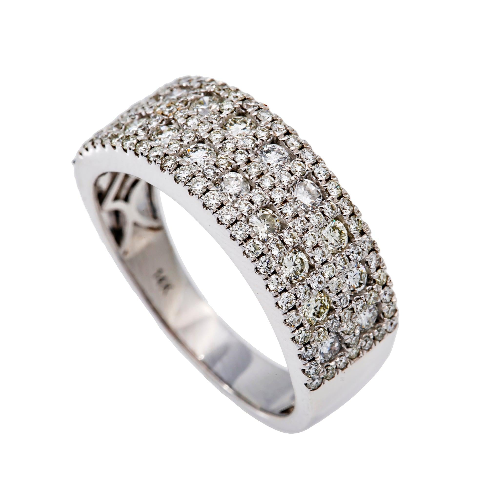 14K WHITE GOLD MEN'S RING WITH 1.76 CT  DIAMONDS