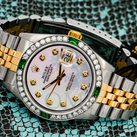 Rolex Datejust 16013 36MM White Mother of Pearl Dial With Two Tone Jubilee Bracelet