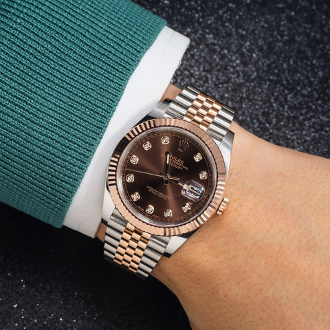 Rolex datejust 41 chocolate diamond dial Clearance