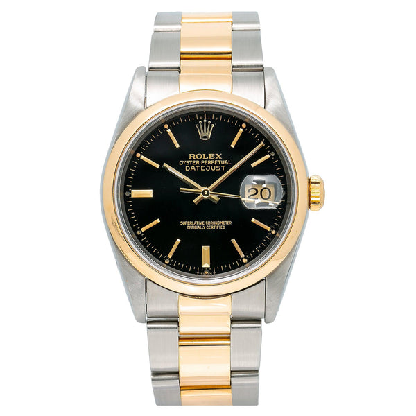 Rolex Datejust 16203 36MM Black Dial With Two Tone Oyster Bracelet