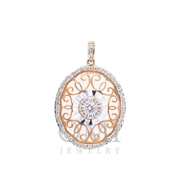 18K White And Rose Gold Pendant with Diamond