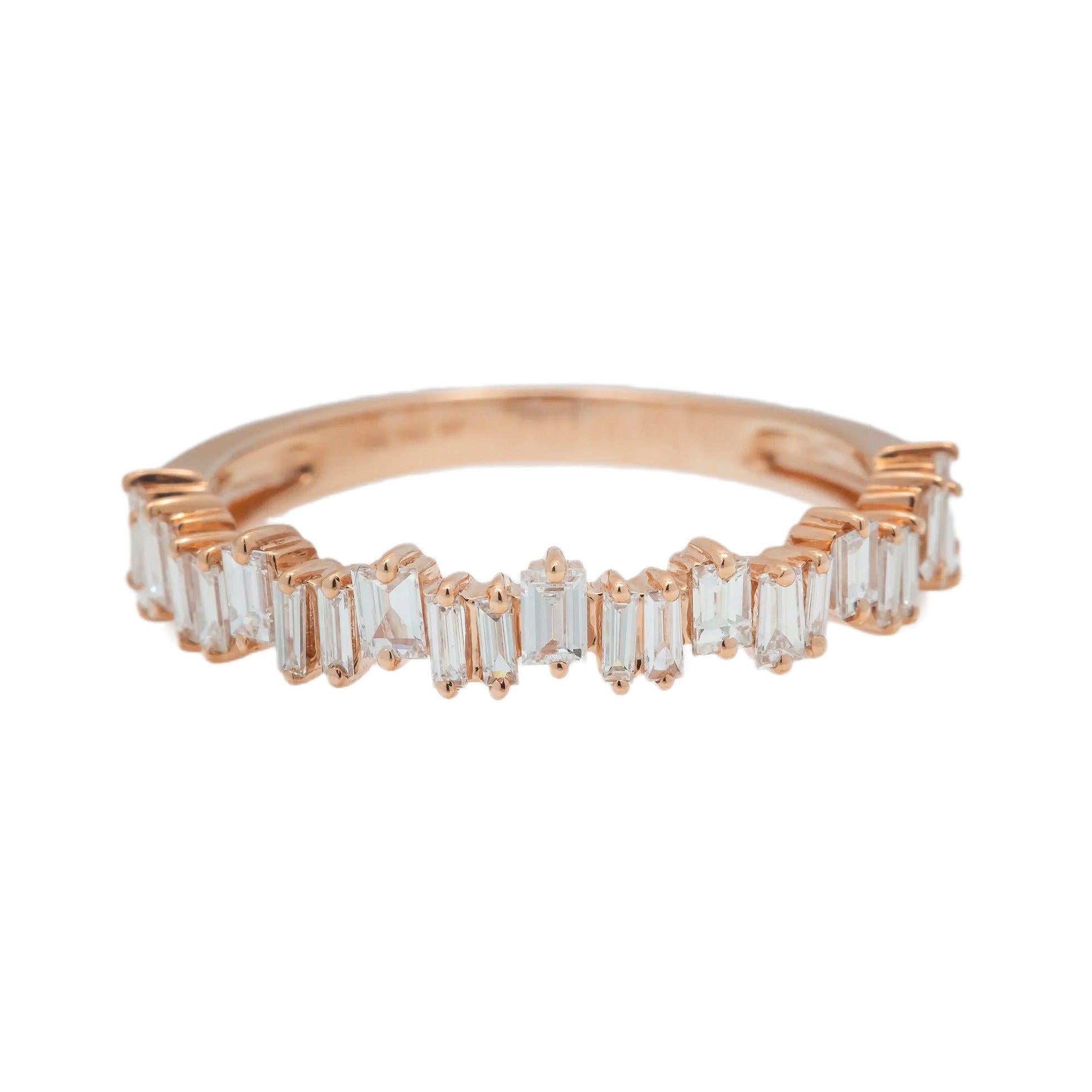 18K GOLD BAGUETTE DIAMOND LADIES RING 0.58 CT