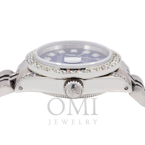 Rolex Lady-Datejust 6917 26MM Blue Diamond Dial With 1.25 CT Diamonds