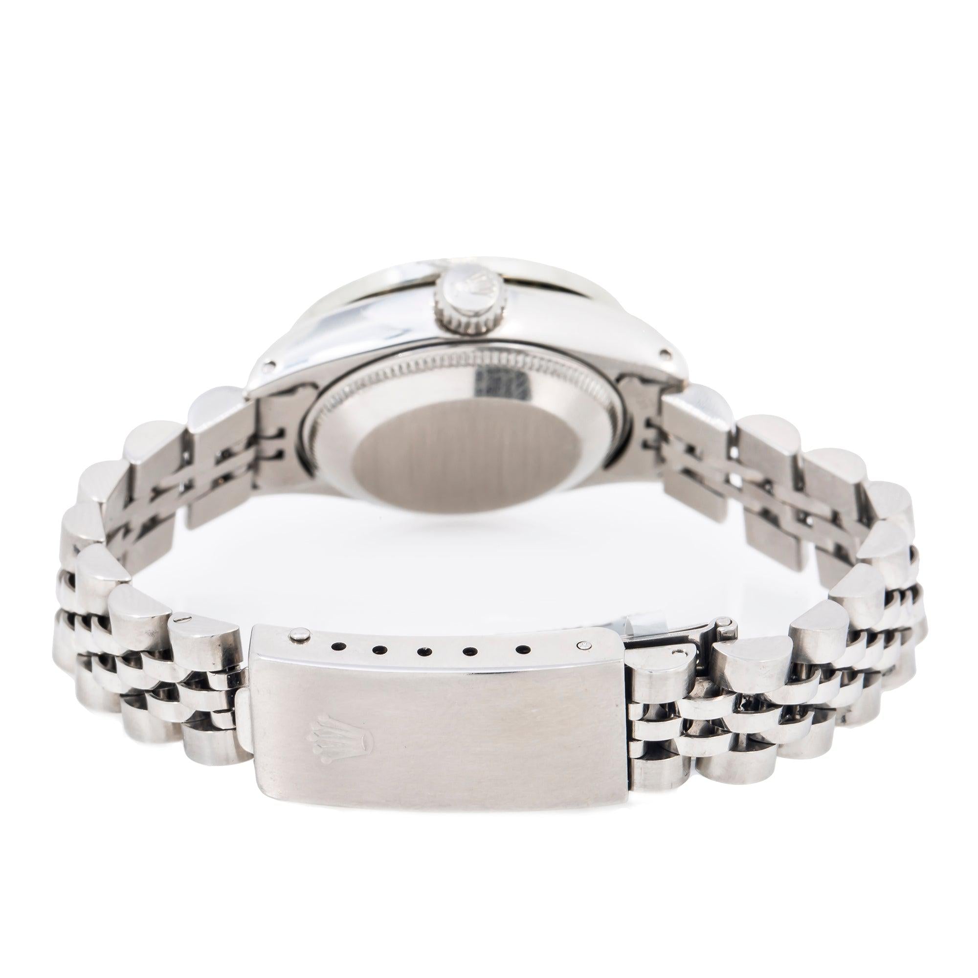 Rolex Datejust 26MM 6916 Blue Diamond Dial Diamond Bezel Stainless Steel Jubilee Bracelet 1.25ct