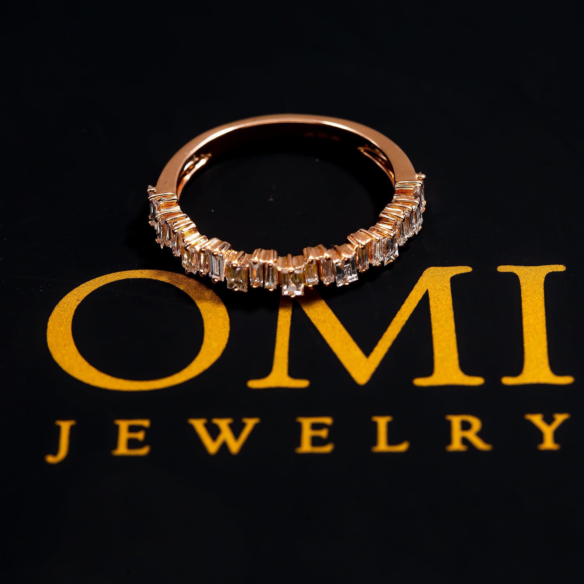 18K GOLD BAGUETTE DIAMOND LADIES RING 0.58 CT