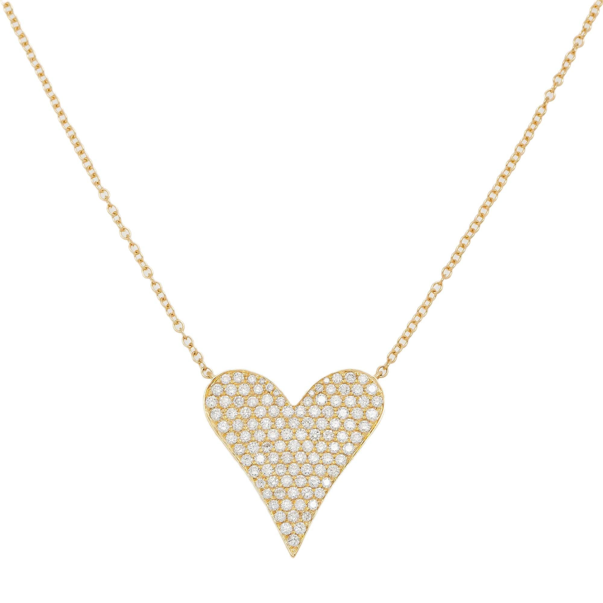 18K GOLD DIAMOND HEART NECKLACE 1.51 CT