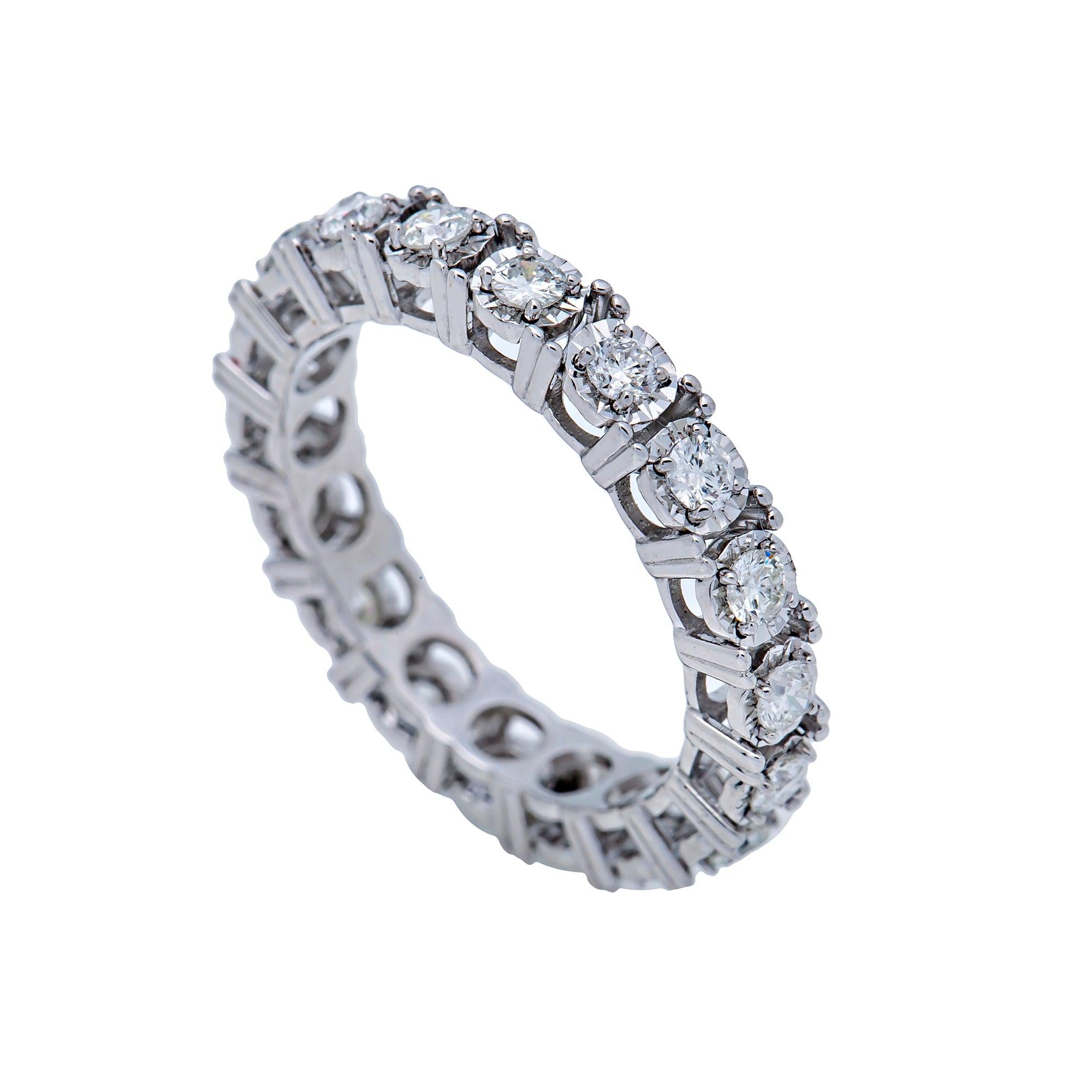 14K WHITE GOLD MEN'S RING WITH 1.35 CT DIAMONDS