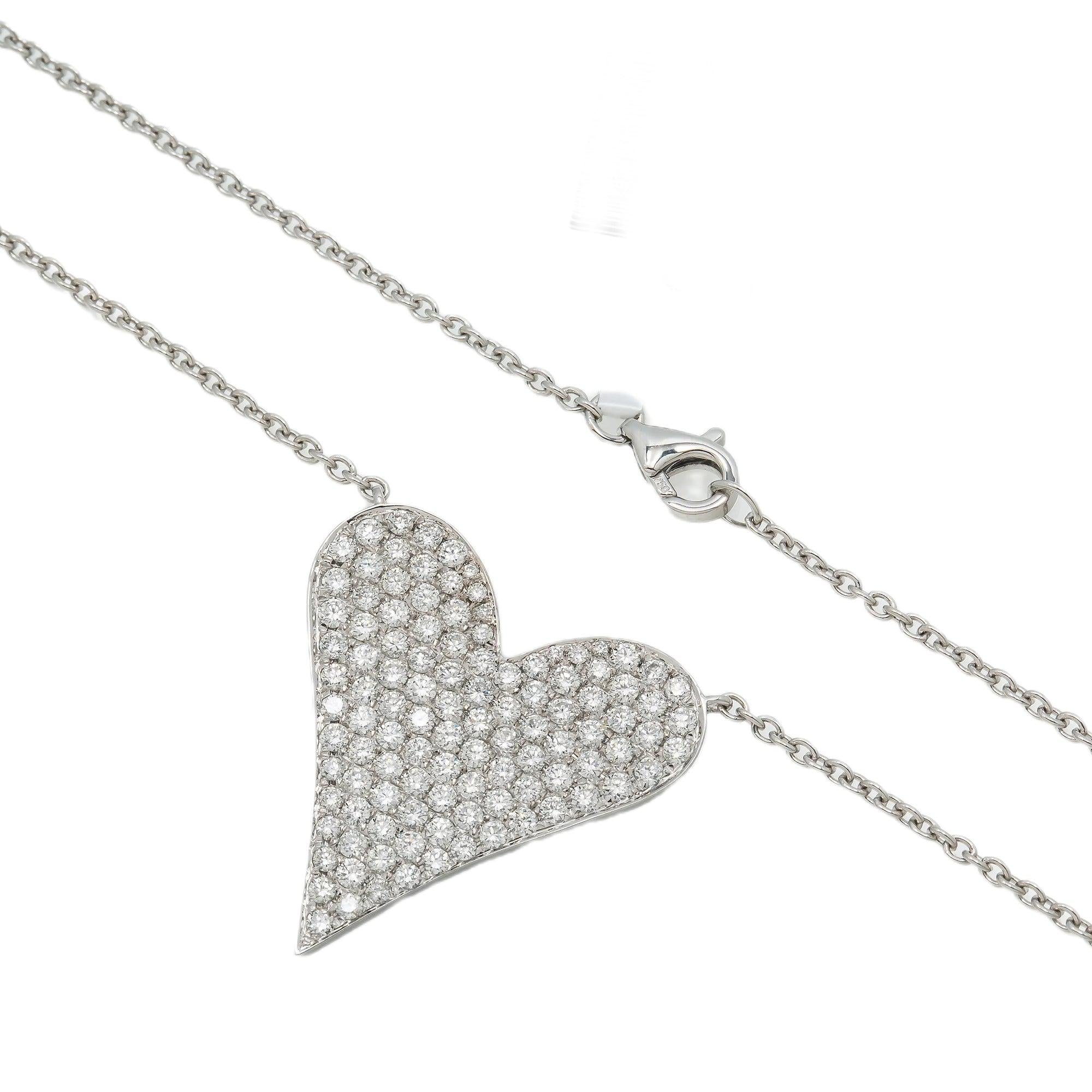 18K GOLD DIAMOND HEART NECKLACE 1.51 CT