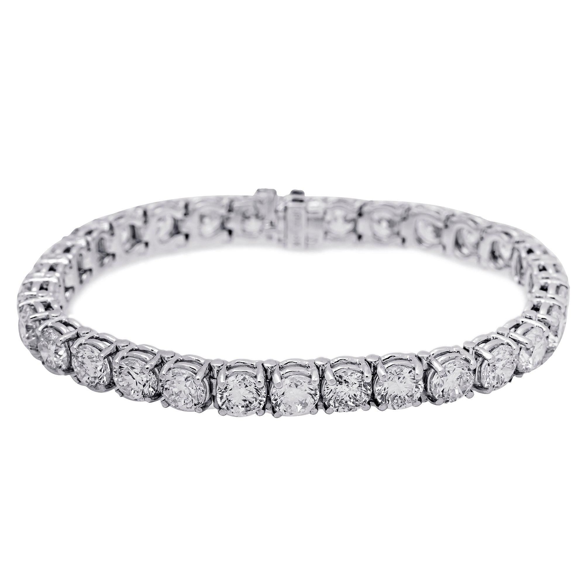 14K WHITE GOLD TENNIS BRACELET WITH 21.25 CT DIAMONDS