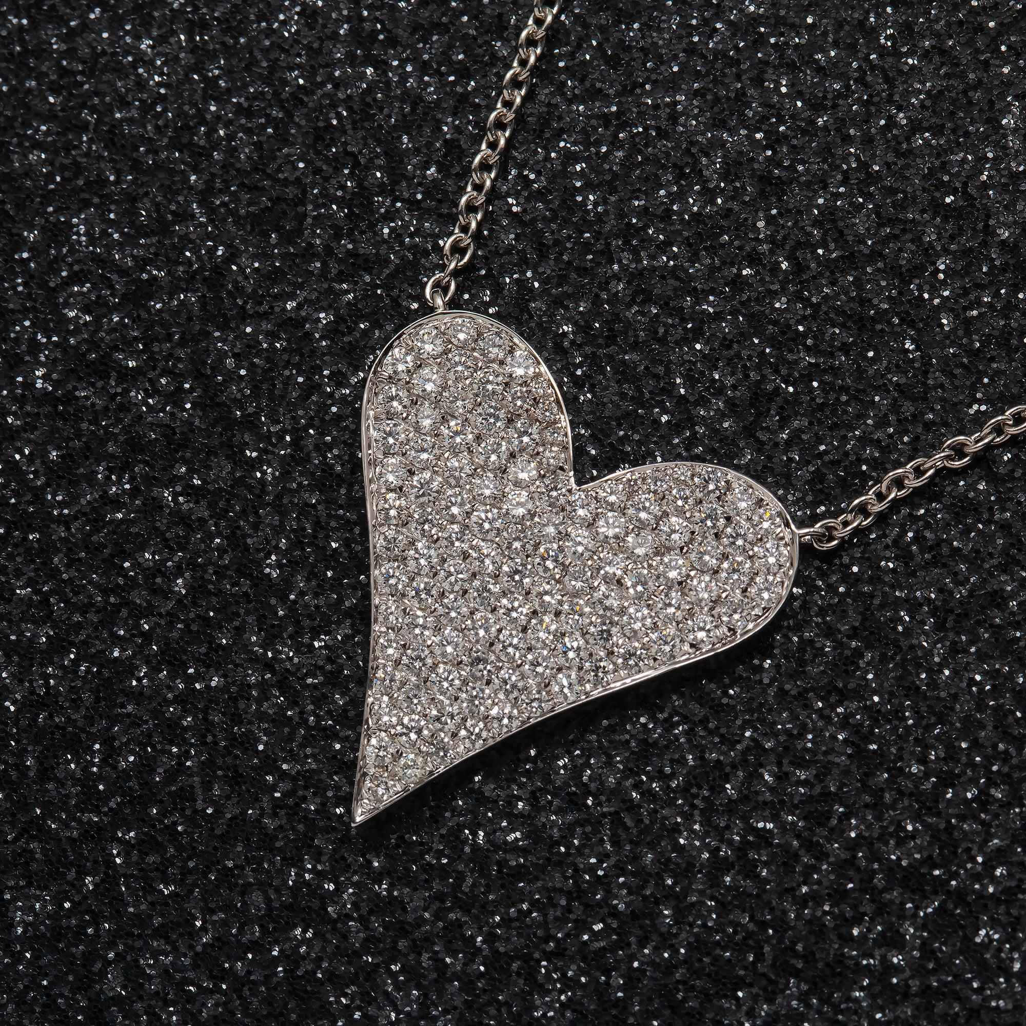 18K GOLD DIAMOND HEART NECKLACE 1.51 CT