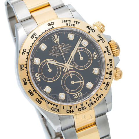 Rolex Cosmograph Daytona 116503 40MM Black Diamond Dial With Two Tone Oyster Bracelet