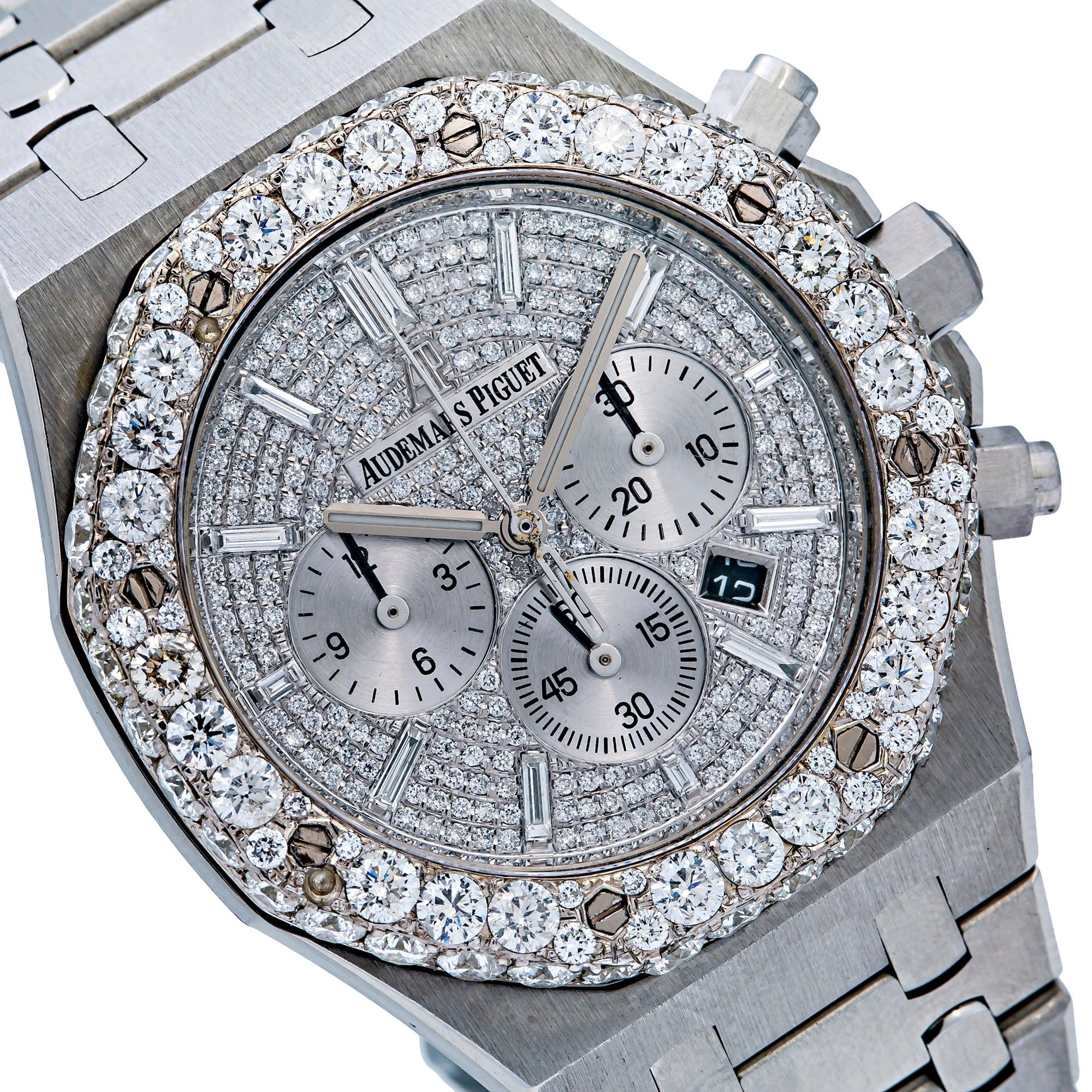 Audemars Piguet White Diamond Dial With Stainless Steel Bracelet 26320ST