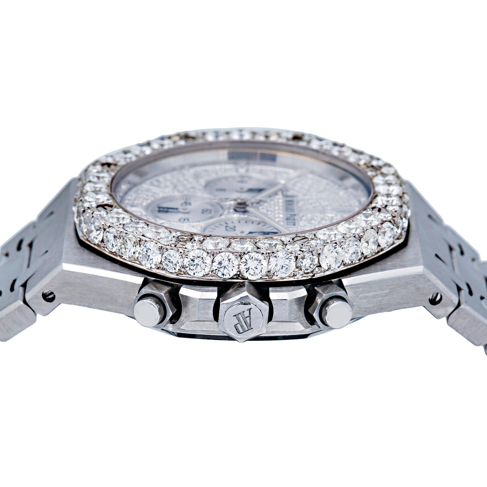Audemars Piguet White Diamond Dial With Stainless Steel Bracelet 26320ST