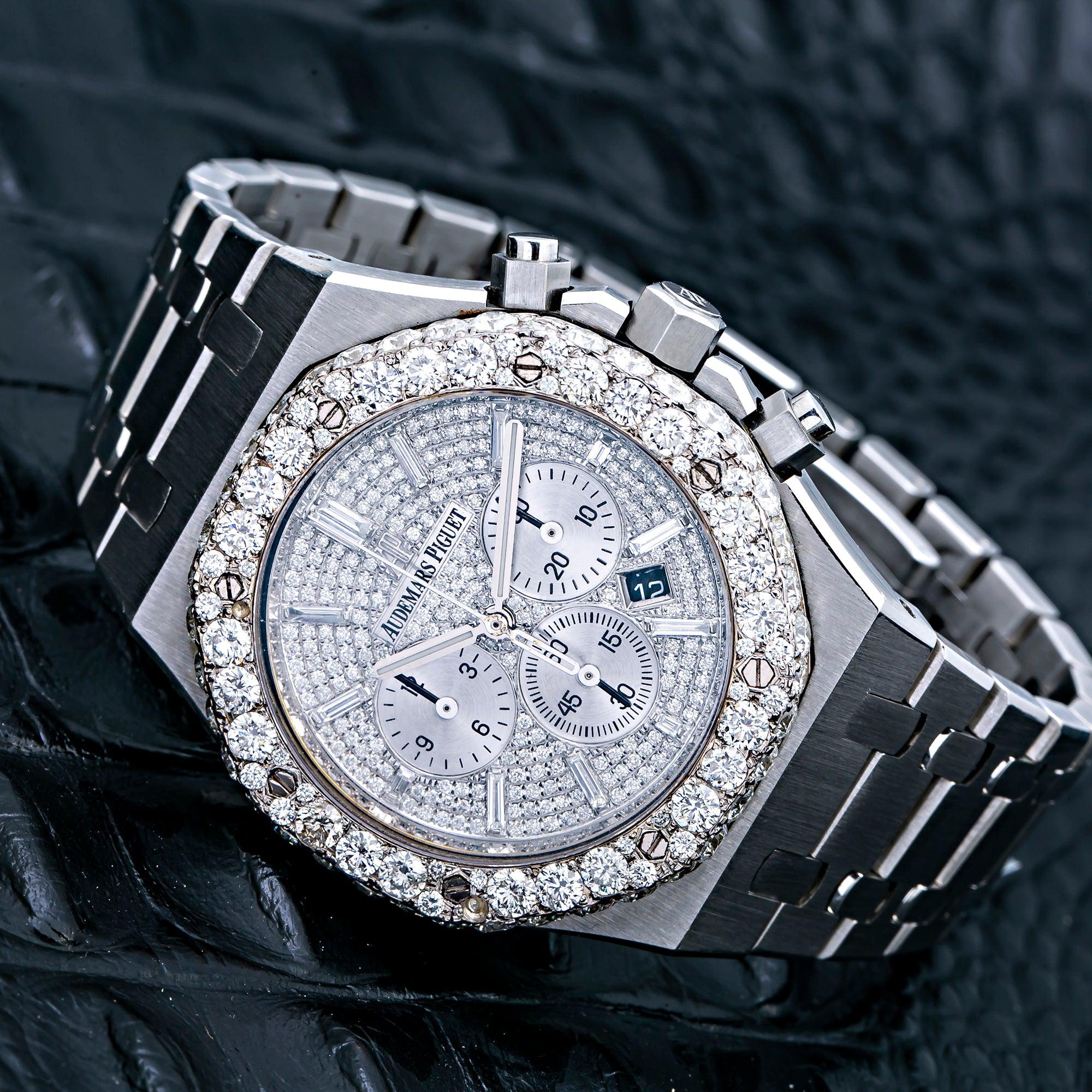 Audemars Piguet White Diamond Dial With Stainless Steel Bracelet 26320ST