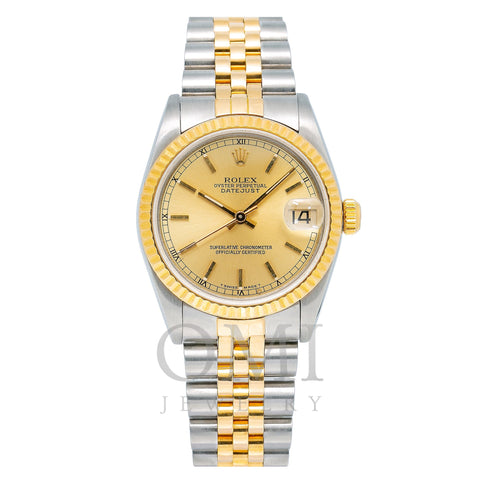 Rolex Datejust 68273 31MM Champagne Dial With Two Tone Jubilee Bracelet