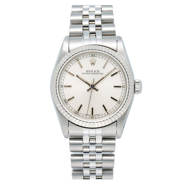 プルメリアサイト Rolex Oyster Perpetual 31MM 67514 Silver Dial Fluted Bezel