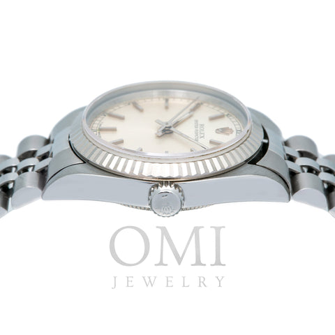 Rolex Oyster Perpetual 67514 31MM Silver Dial With Stainless Steel Jubilee Bracelet