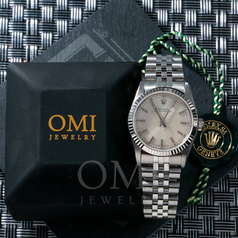 Rolex Oyster Perpetual 67514 31MM Silver Dial With Stainless Steel Jubilee Bracelet
