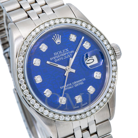Rolex Datejust 1603 36MM Blue Diamond Dial With Stainless Steel Bracelet