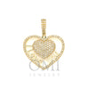 14K GOLD DIAMOND HEART WITH I LOVE YOU PENDANT 1.41 CT