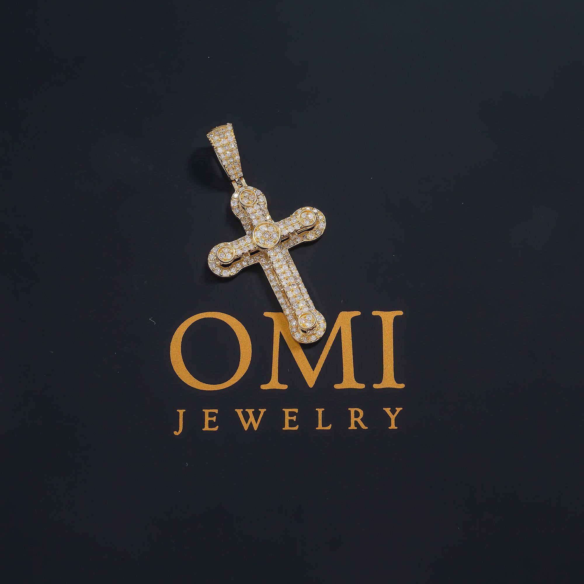 14K GOLD DIAMOND CROSS PENDANT 0.94 CT
