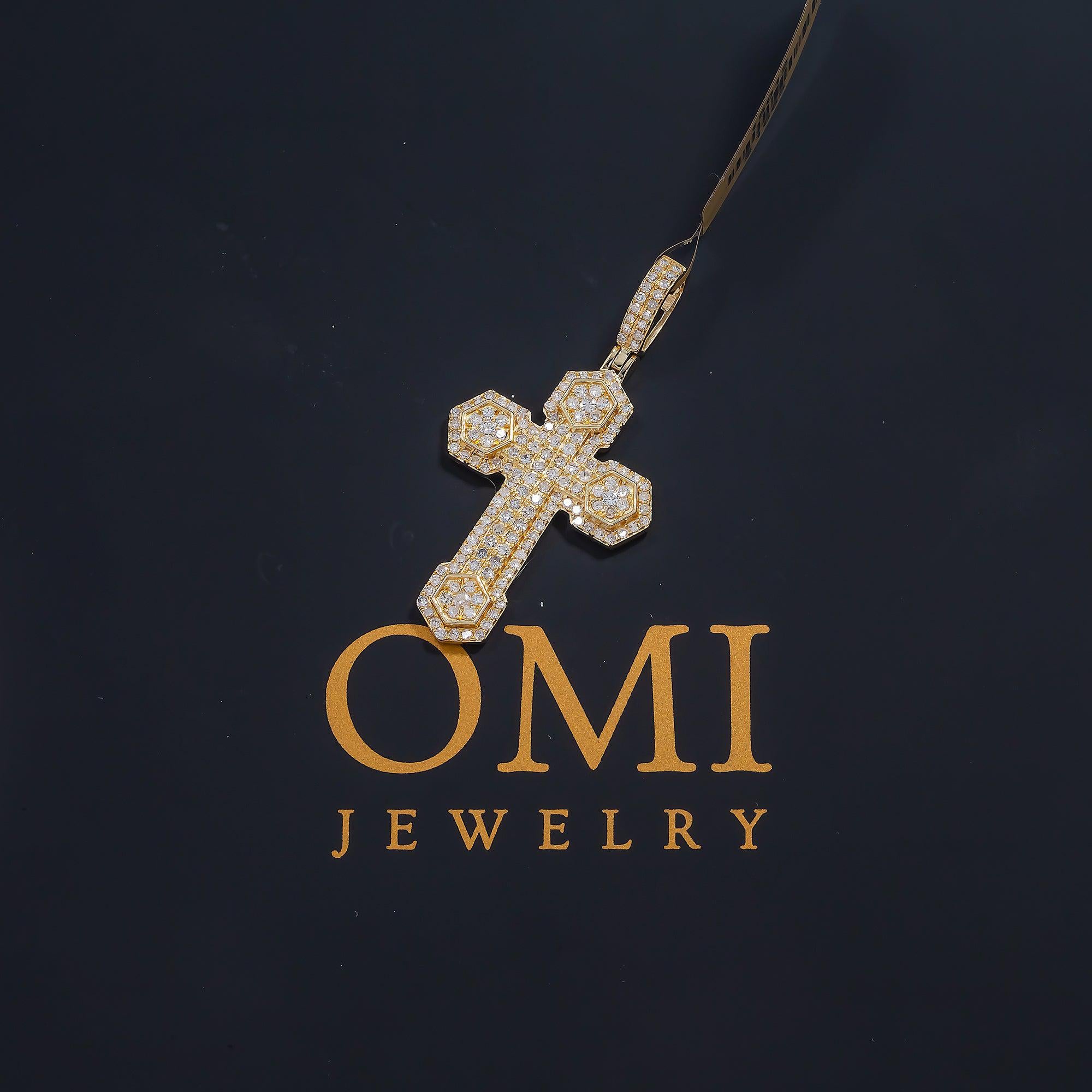 14K GOLD DIAMOND CROSS PENDANT 0.93 CT