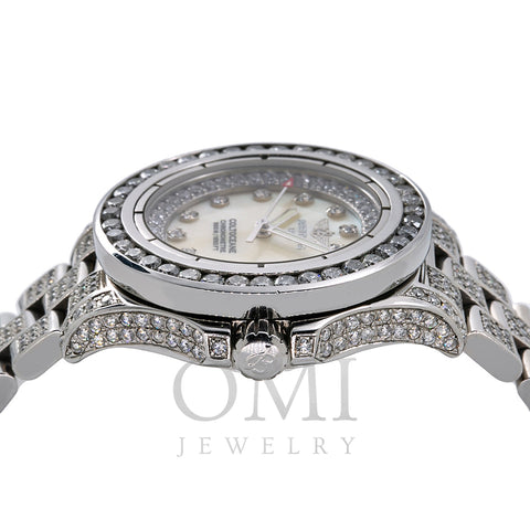 Breitling Colt Oceane A77380 33mm White Mother of Pearl with 8.0CT Diamonds Watch