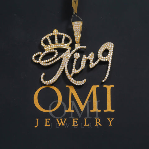 14K GOLD DIAMOND KING WITH CROWN PENDANT 1.34 CT
