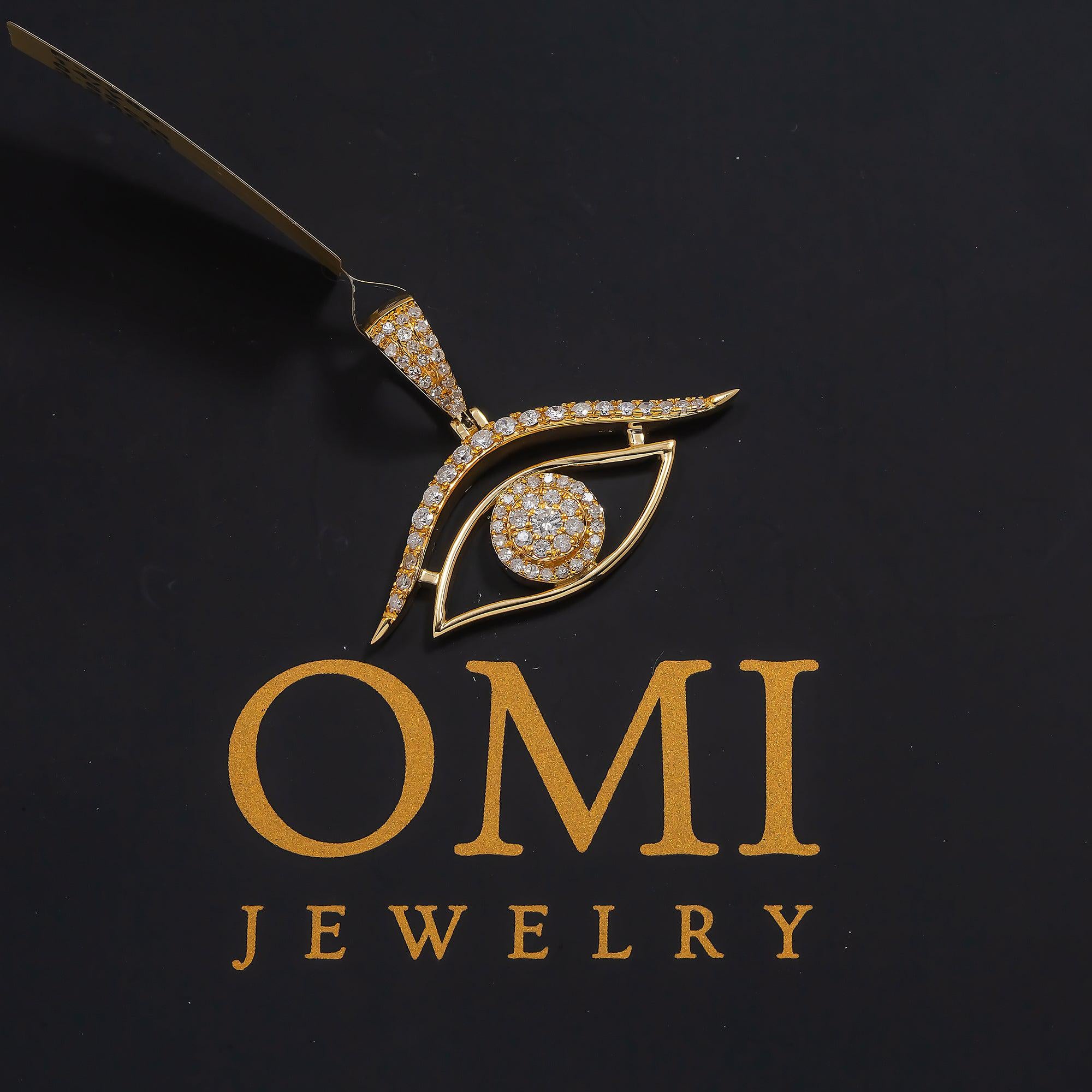14K GOLD DIAMOND EYE PENDANT 0.52 CT