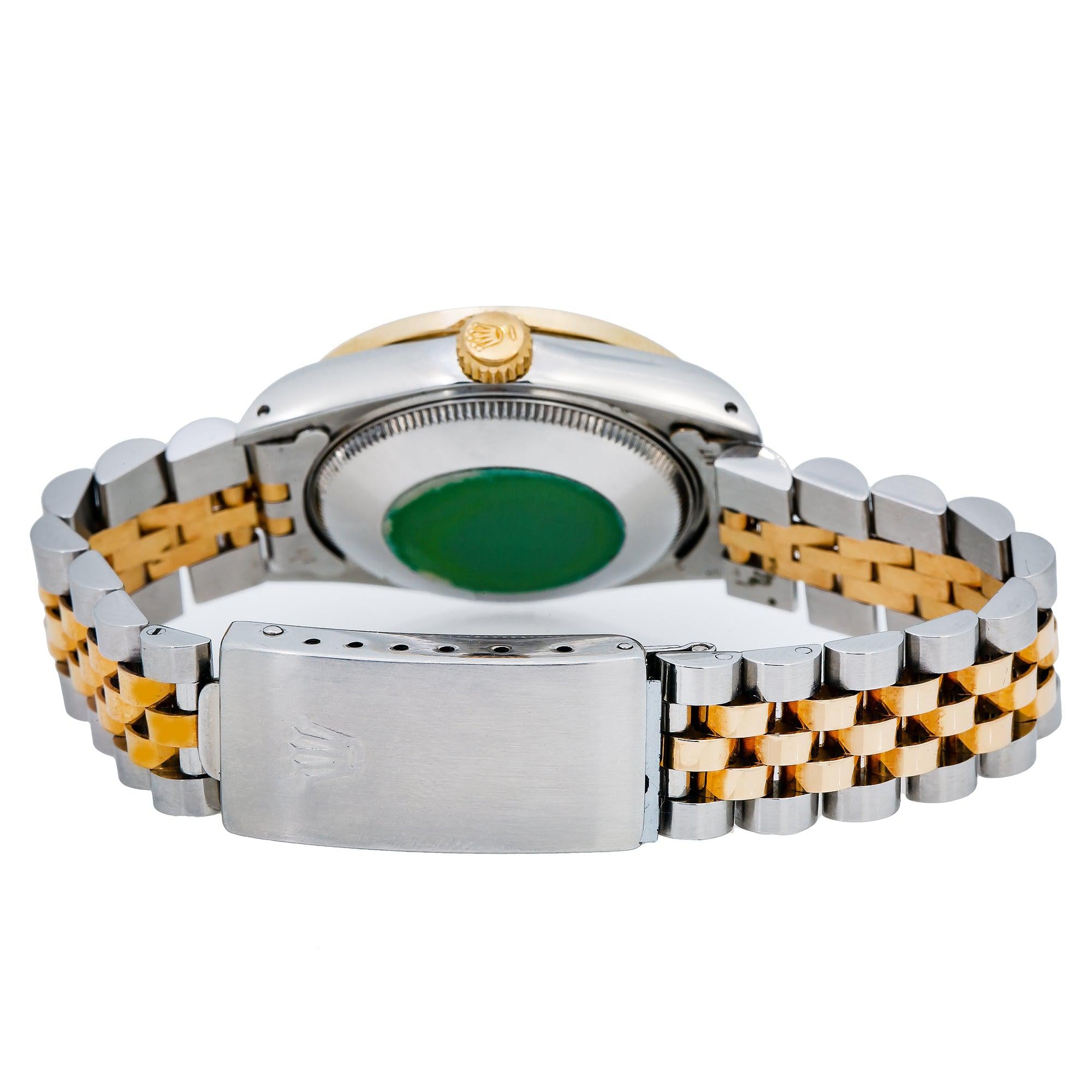 Rolex Datejust 31MM 68273 Blue Roman Diamond Dial Diamond Bezel Two Tone Yellow Gold Jubilee Bracelet