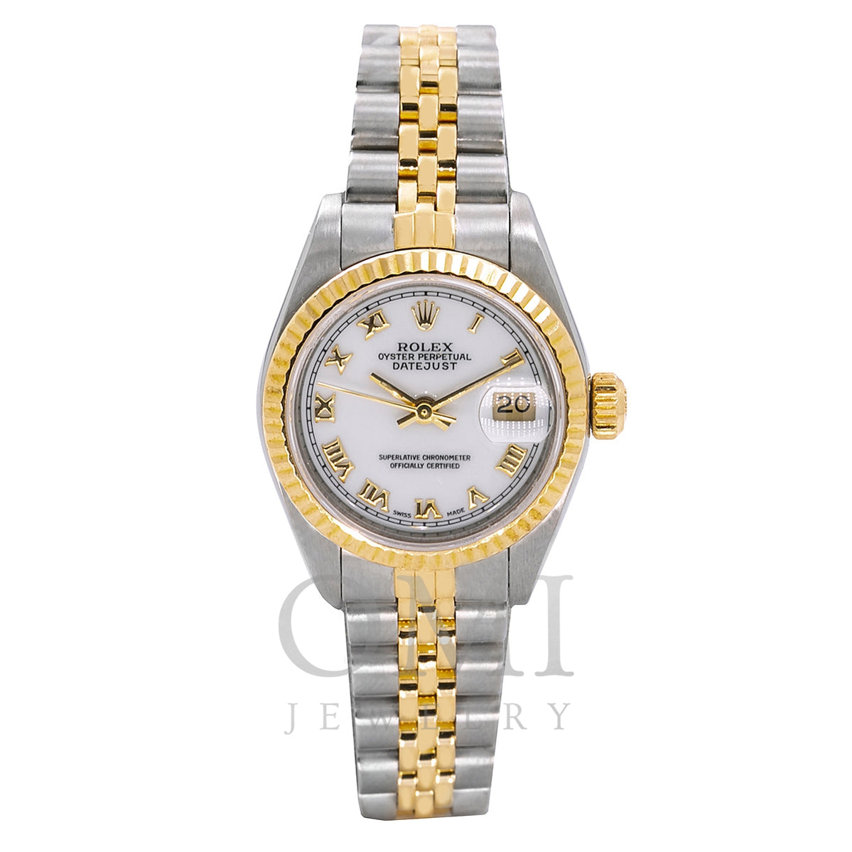 Ladies Rolex Datejust 69173 26mm White Dial Two Tone Bracelet