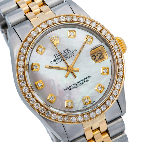 Rolex Lady-Datejust 6827 31MM Pink Diamond Dial With Two Tone Jubilee Bracelet