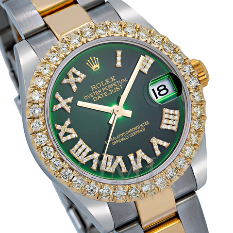 Rolex Datejust 178243 31MM Green Diamond Dial With 1.15 CT Diamonds