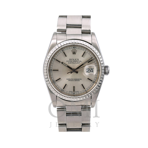 Rolex Datejust 16220 36MM Silver Dial With Stainless Steel Oyster Bracelet