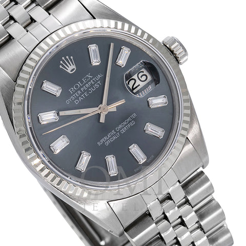 Rolex Datejust 16014 36mm Black Dial with Baguette Hour Marks