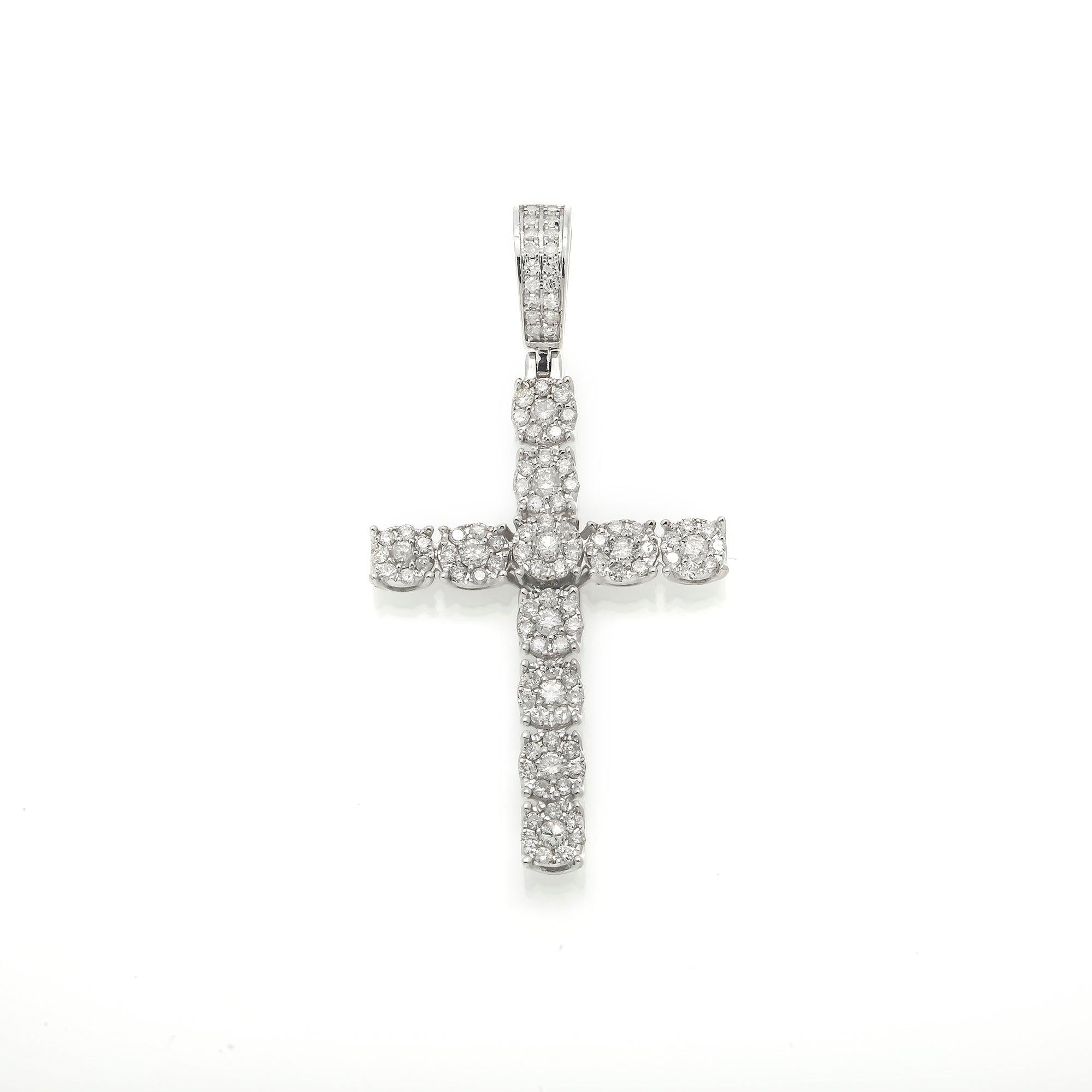 14K GOLD DIAMOND CROSS PENDANT 1.00 CT