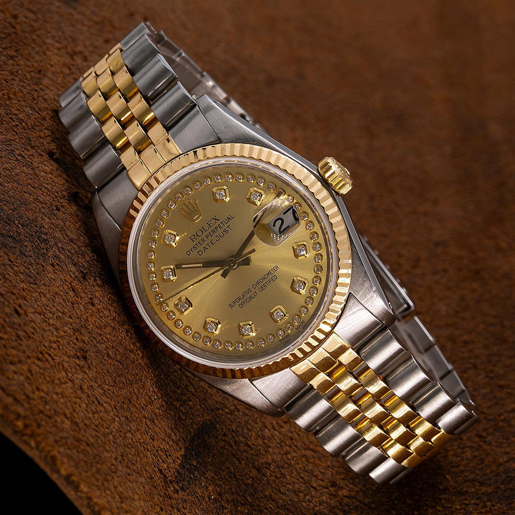 Rolex Datejust 16013 36MM Champagne Dial With Two Tone Jubilee Bracelet