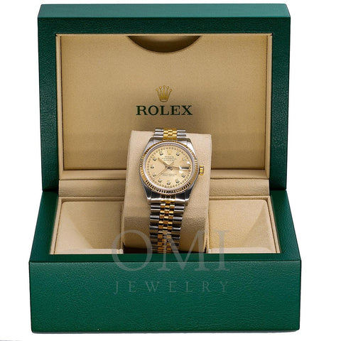 Rolex Datejust 16013 36MM Champagne Dial With Two Tone Jubilee Bracelet