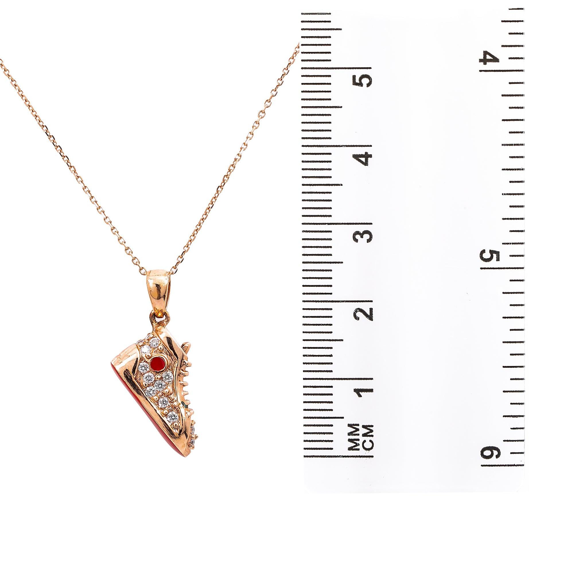 Women’s 14K Rose Gold Shoe Pendant with 0.30 CT Diamonds