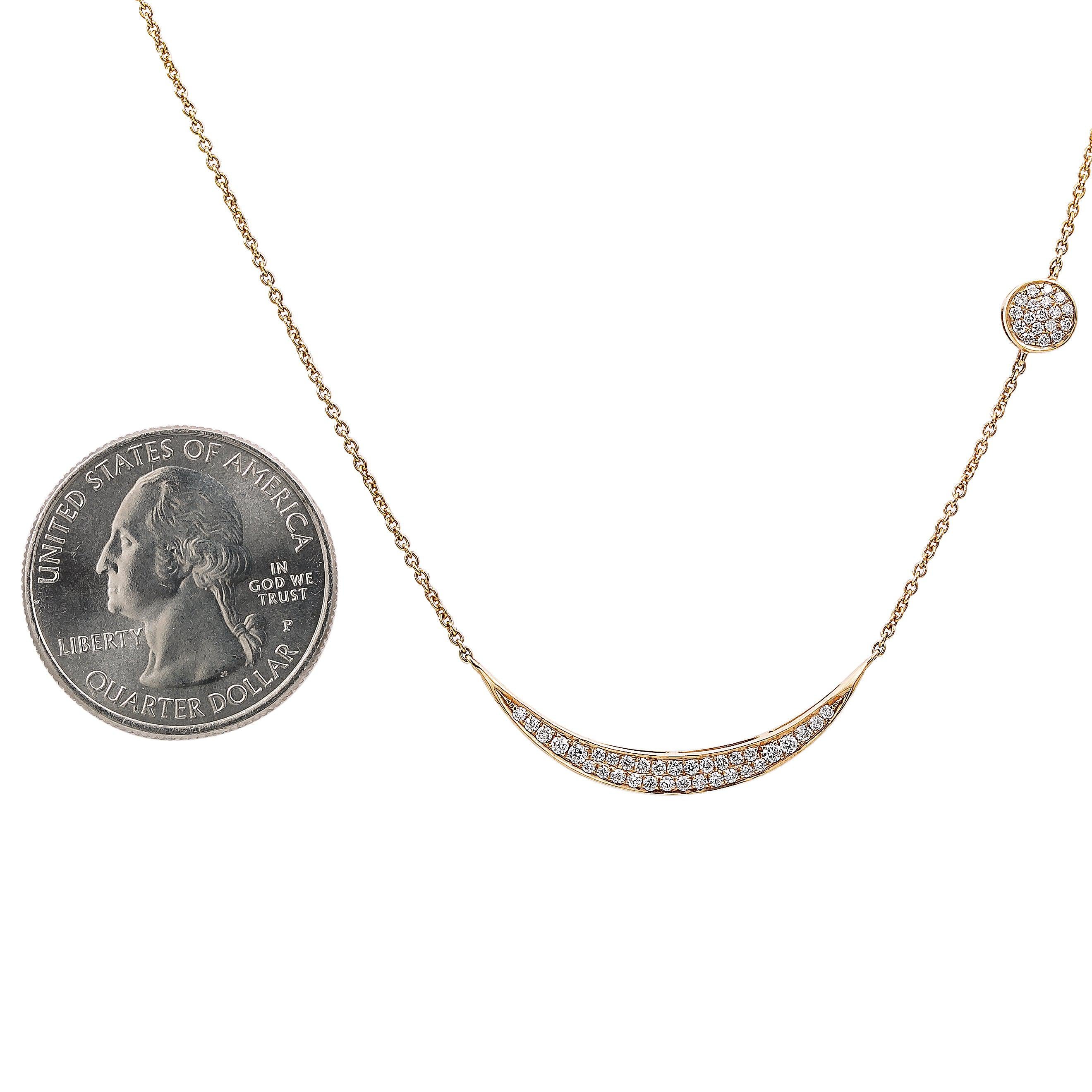 18K Rose Gold Women's Necklace With 0.28 CT Diamonds