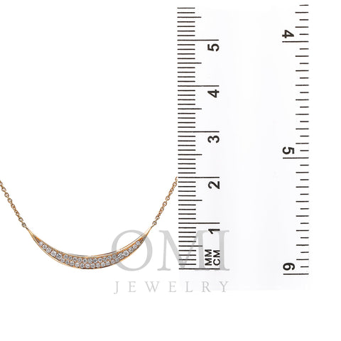 18K Rose Gold Women's Necklace With 0.28 CT Diamonds