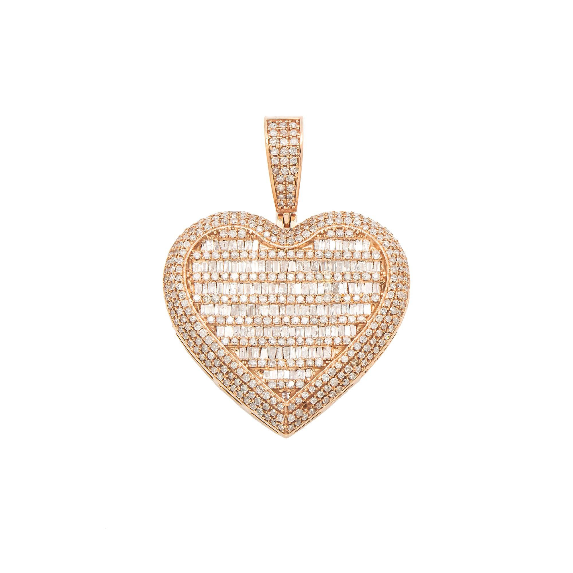 14K GOLD DIAMOND HEART PENDANT 1.99 CT
