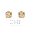 14K Yellow Gold Unisex Earrings with 0.77 CT Diamonds