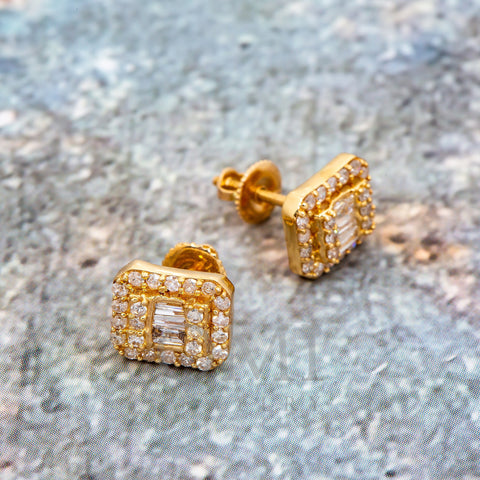 14K Yellow Gold Unisex Earrings with 0.51 CT In Diamonds