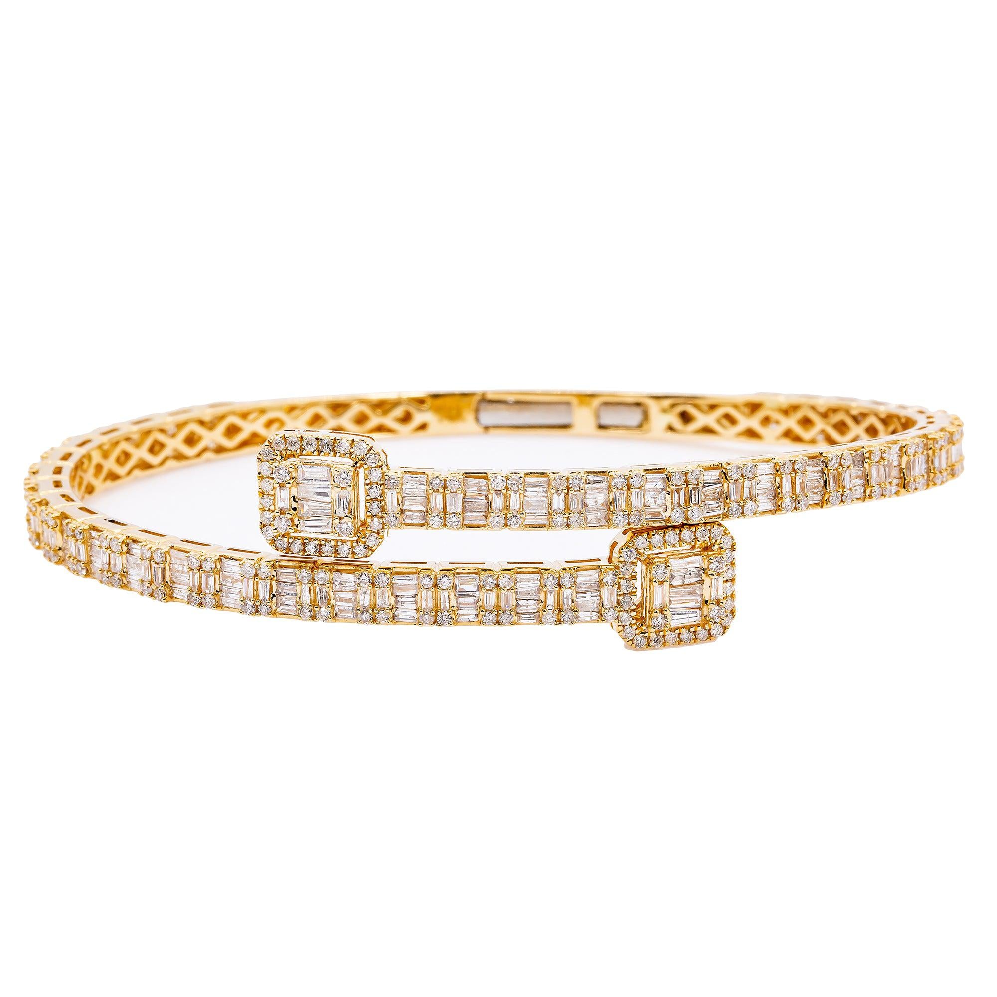 14K Yellow Gold Ladies Bracelet with 4.70 CT Diamonds