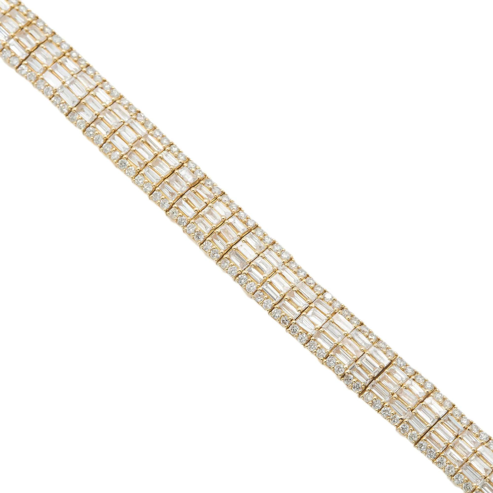 14K GOLD 8" BRACELET 5.46 CT DIAMONDS