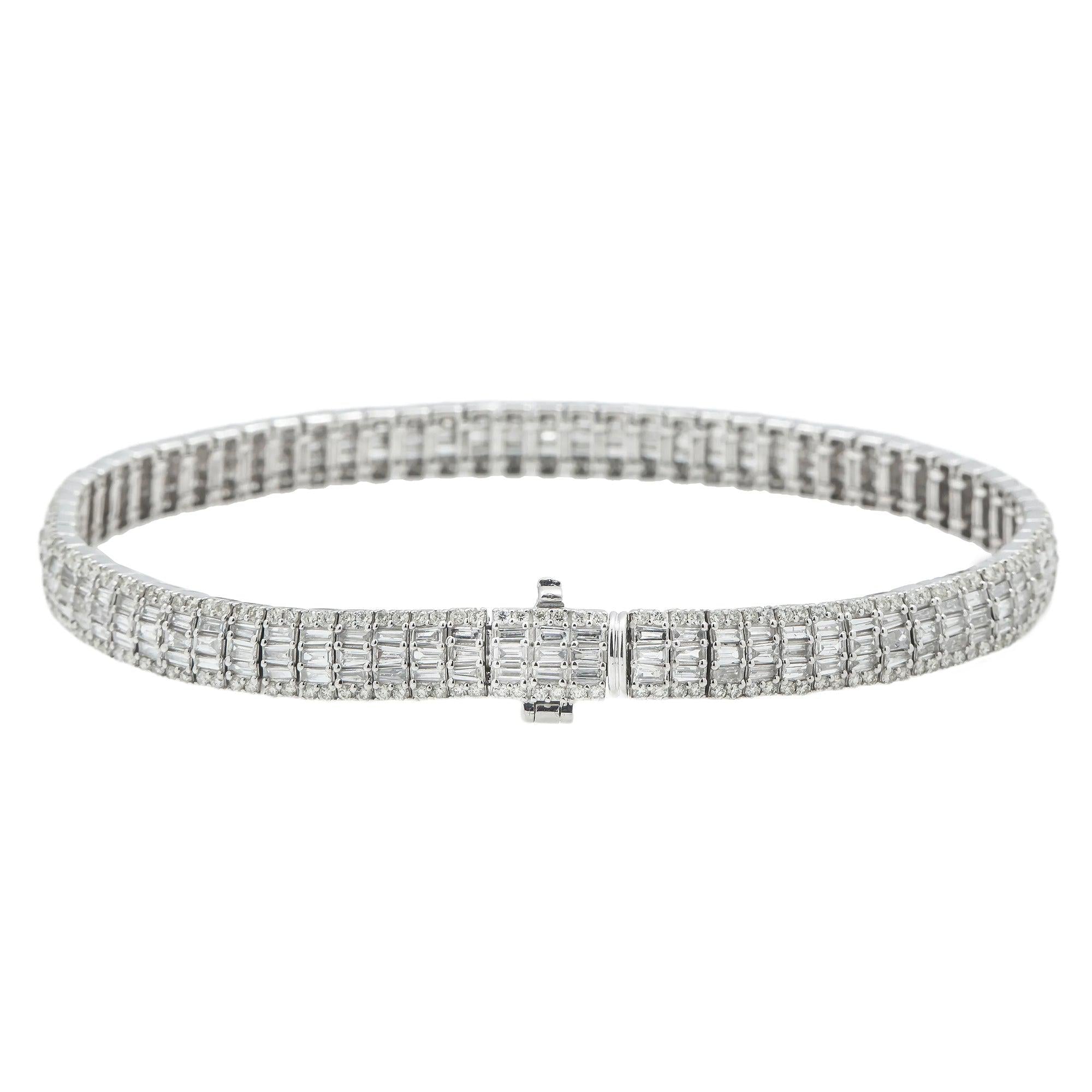 14K GOLD 8" BRACELET 5.46 CT DIAMONDS