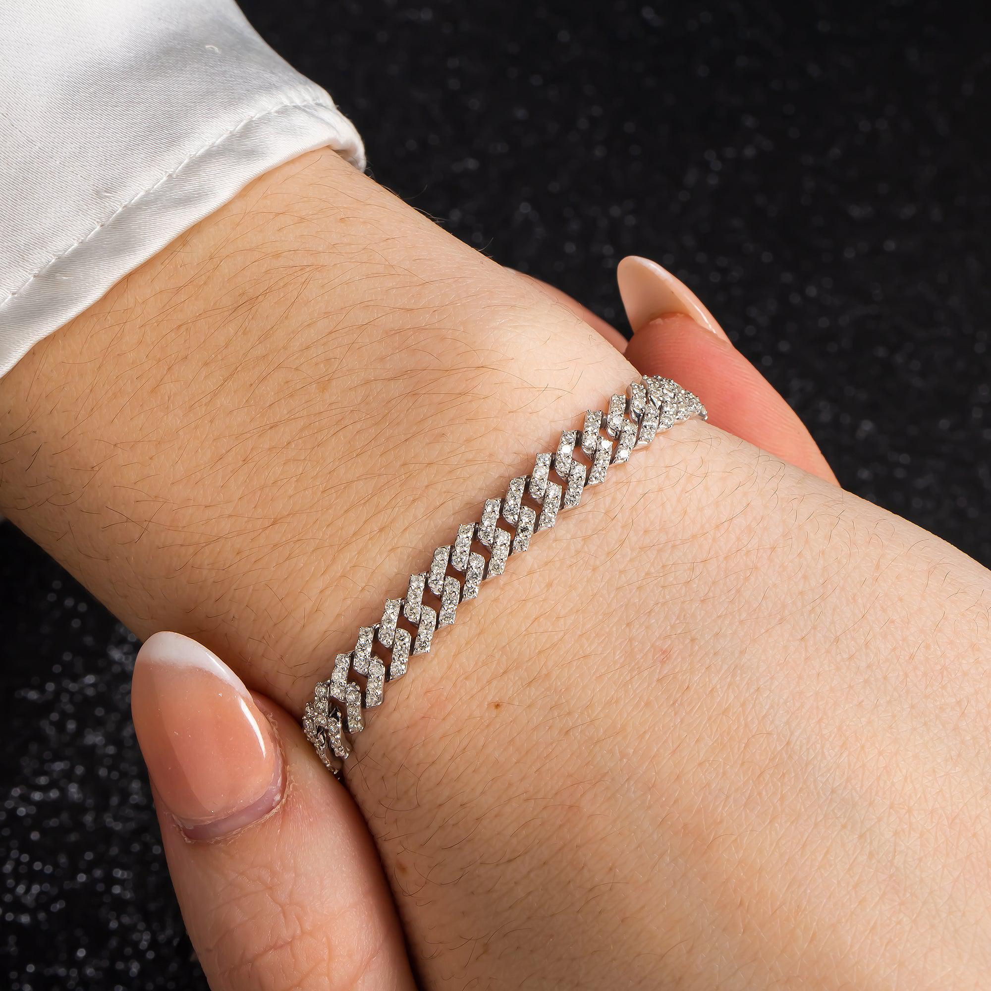 14K GOLD DIAMOND CUBAN LINK BRACELET 3.51 CT
