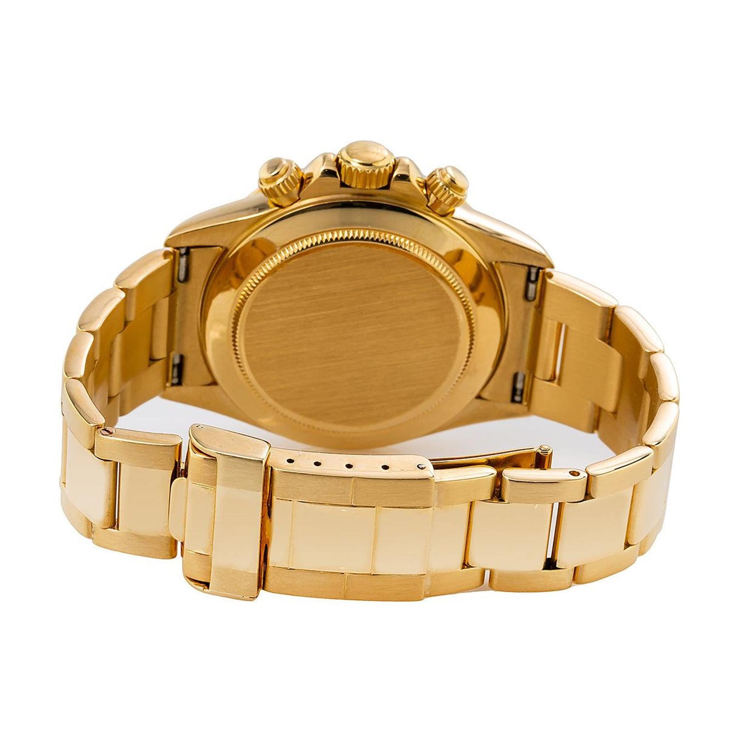 Rolex Cosmograph Daytona 40MM 16528 White Dial Tachymeter Bezel 18K Yellow Gold Oyster Bracelet